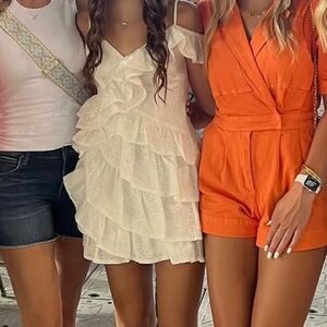 DO+BE brand White embroidered Mini Dress size S; fits XS